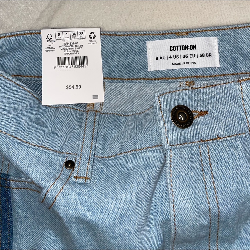 🦋NWT Cotton On-Denim Micro Mini Skirt 🦋 - Picture 3 of 6